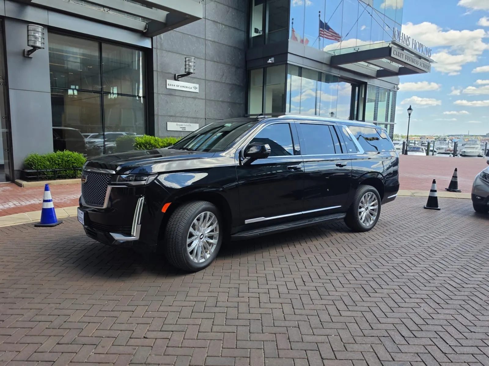 Cadillac Escalade 2023+ or similar — Premium SUV for BWI airport car service and Baltimore black car service, seats 6